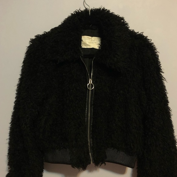 faux fur moto jacket zara